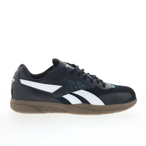 Reebok Hammer Street Mens Black Leather Lace Up Lifestyle Sneakers Shoes