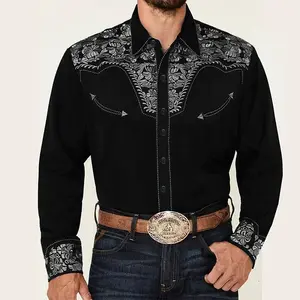 Tribalwesternmen'stopshirtpatternbluepinkblacktrendyfashioncasualpartyhighqualitymaterialsuitMenswearLongSleeveLawnPaisleyCs07