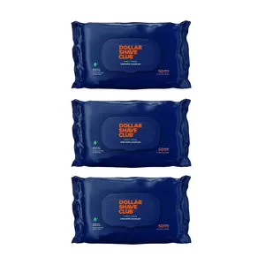 Dollar Shave Club Charlies Butt Wipes for Men – Minty Fresh Adult Flushable Wet Wipes with Aloe & Chamomile, Alcohol-Free Booty Wipes, 50 Count, 3-Pack