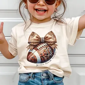 KID GIRLS & Aldut size Personalized Kids Football Bow Shirt,Youth/ KIDS Football Shirt,Sister Football Shirt,Cute Girl Cheer School Spirit Tee,Coquette Football Shirt