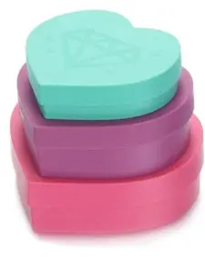 Heart Trays Rhinestone Shaker Trays Set of 3 Containers with Lids for Easy Storage and Organization of Small Items Perfect for DIY Bling Projects - Boxes