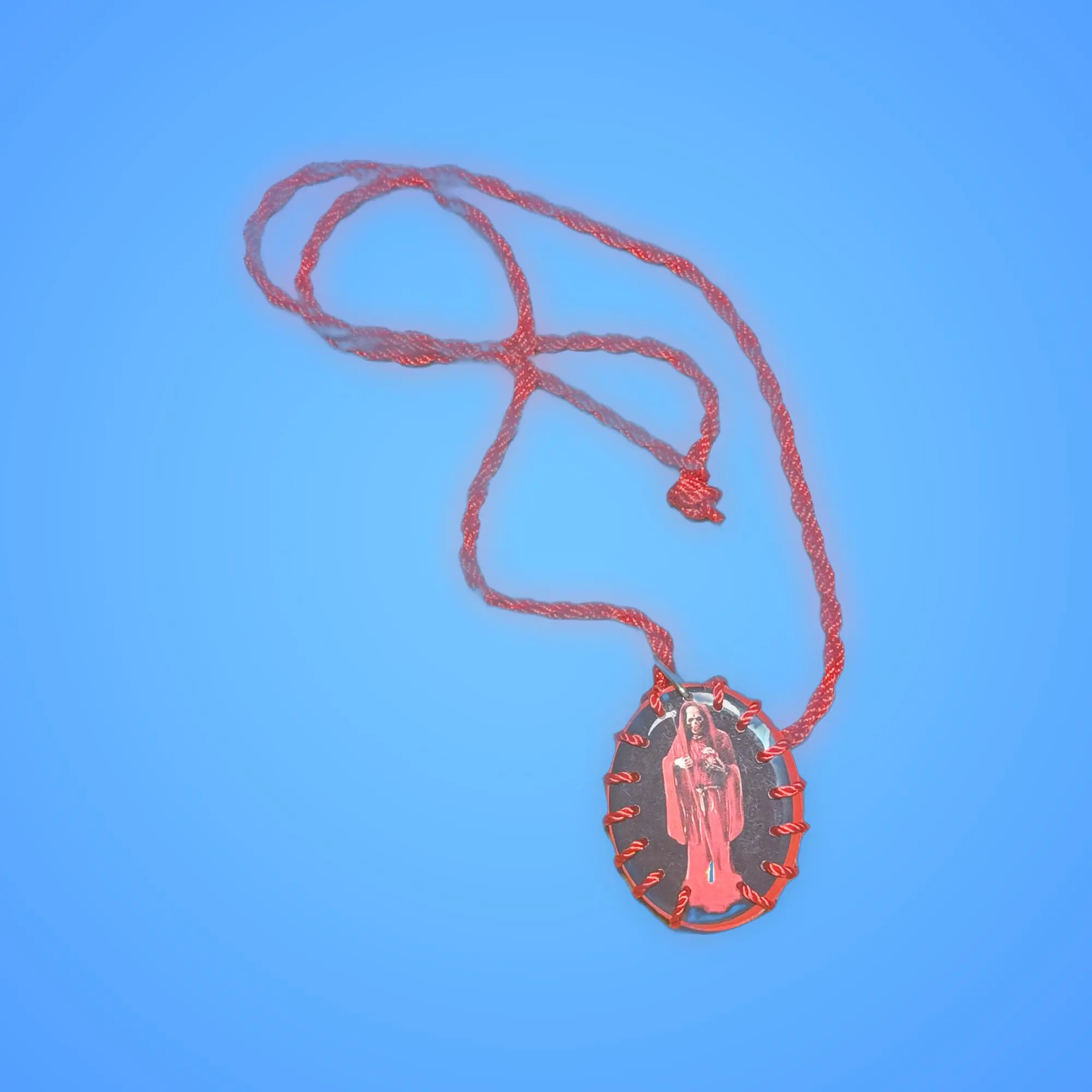 Santa Muerte Escapulario red Santa Muerte Escapulario red
