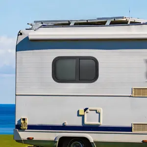 RV/Camper Window - 12" W x 22" H Tempered Glass with Screen, Built-in Shade - Replacement for Camper/RV Windows & Windshield Curtains(Vertical) Car Accessories