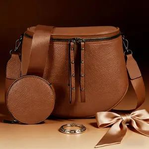 Women's 2026 Item Portable Large-Capacity Waterproof Leather Pouch with Adjustable Strap Ideal for Outings Travel and Gatherings Compact Cosmetic Bag Perfect Gift