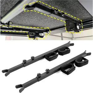 HECASA Adjustable Gun Rack Carrier 23-31 Inch Universal Compatible with Polaris Ranger Kawasaki Mule UTV Overhead Roof Gun Holder