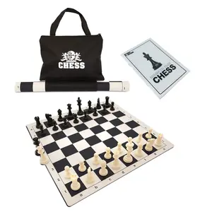 WE Games Best Value Tournament Chess Set - 20 inch Vinyl Chessboard, Staunton Chessmen with 3.75 inch King, Bag and Instruction Manual