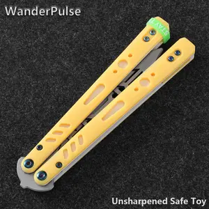 WanderPulse Folding Manual Skill Tool - Stainless Steel Construction with Dual-Texture PC Handles, Pocket EDC Fidget & Practicing Coordination Prop