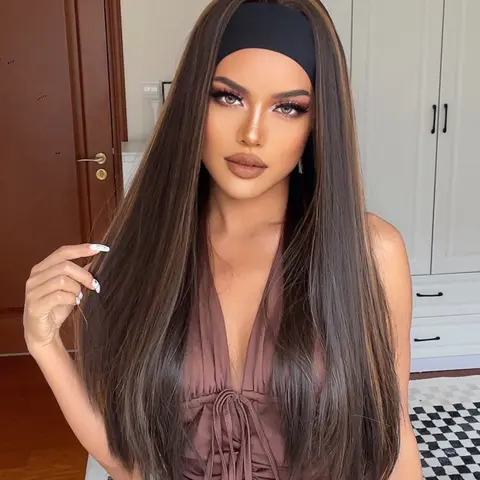 26 Inch Long Curly Wigs for Women, Gorgeous Fluffy Wigs with Headband, Heat Resistant Synthetic Wigs for Party, Daily Use, Heat Friendly Wig, Curled Synthetic Wig, Synthetic Hair