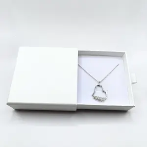 Heart Pendant Necklace - Sterling Silver - Cubic Zirconia Stones - Box & Gift Bag Included