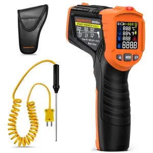POROMETISTO 6-in-1 IM06MAX Temperature Gun,-58-1472°F Infrared/Ambient Temperature Measurement Infrared Thermometers,Industrial Laser Thermometer Gun with 4 in 1 High/Low Temperature Alarm Setting