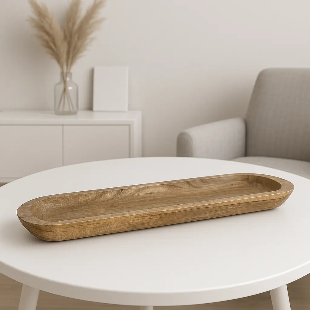 The Lux Grand Bowl / Oversized Mango Wood Centerpiece Bowl – 40” Luxury Statement Piece for Food & Home Décor