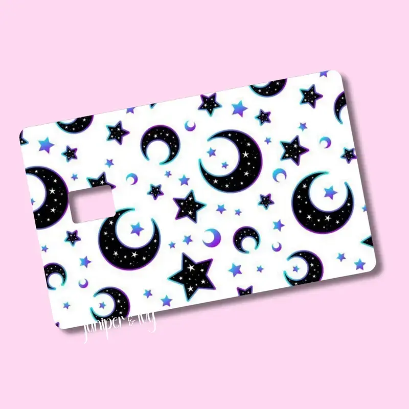 2 PACK Crescent Moons Credit Card Skin - Original Design with Elegant Graphics and Versatile Use