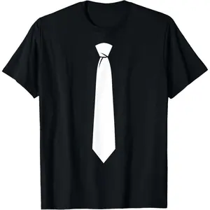 White Tie Costume Shirt Adult Men Women Tie Costume T-Shirt Summer Graphic Tees