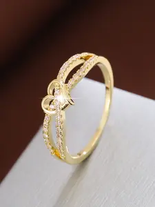 Elegant Minimalist Hollow Out & Heart Design Rhinestone Decorated Ring, elegant glittering ring, Princess Ring, Statement Ring, Fashion Accessories for Women, Trendy Accessories for Party and Daily Life