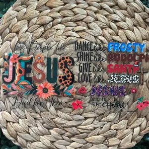 Jesus UVDTF Cup Wrap with Colorful Floral Design and Inspirational Quotes for Religious Gifts