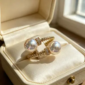 Gorgeous Dainty Pearl CZ Ring| Minimalist Everyday Band| Perfect Wedding & Gift Jewelry