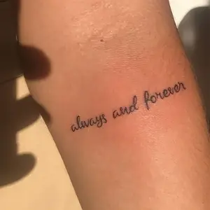 2pcs Temporary Tattoo Stickers, Forever Minimalist Cursive Script, Ink, Rectangular Shapes for Arms Wrists Hands, Bold Style, Fake Tattoos, Waterproof Temporary Tattoos