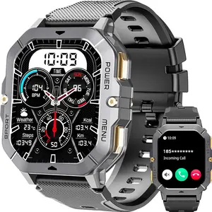 OUKITEL Military Smart Watch for Men, 15-Days Battery, IP68 Waterproof Fitness Tracker, Heart Rate,Blood Oxygen,Sleep Monitor,100+ Sports Modes, Compatible with iOS & Android (FCC Certified)