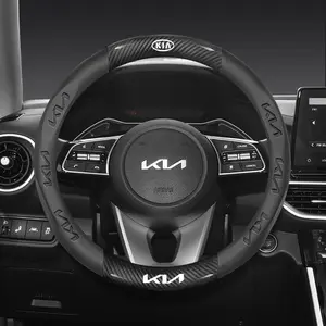 Carbon fiber Leather Car Steering Wheel Cover For KIA K5 K9 Sorento Ceed Sportage Carnival Stinger Forte Niro Cadenza Soul EV6