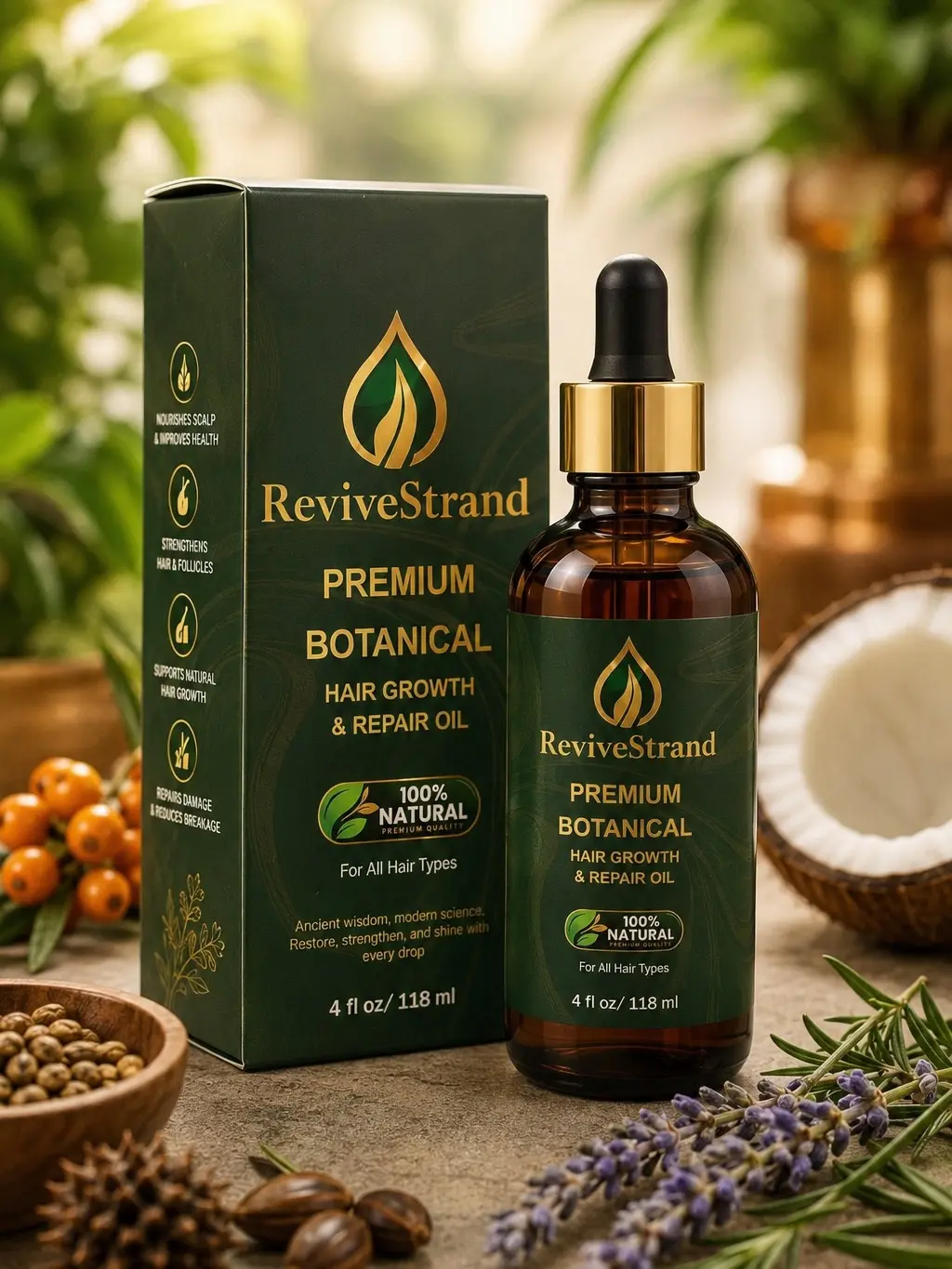 ReviveStrand Premium Botanical Hair Growth & Repair Oil/ 4 fl oz ReviveStrand Premium Botanical Hair Growth & Repair Oil/ 4 fl oz