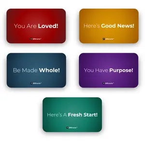 (Variety Pack) QR Code Gospel Tracts – [10 Each - Pack of 50] Digital Gospel Cards for Christian Evangelism and Spreading the Gospel of the Lord God Jesus Christ – Evangelism Tool for Believers, Outreach, Ministry, Church