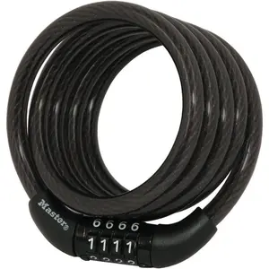 Bike Lock Cable with Combination Black, 8143D
