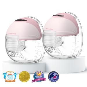 MomMed Wearable Breast Pumps, Hands Free Breast Pump S21 With Strong Suction, Low Noise & LED Display, Full In Bra Portable Electric Breast Pump with 3 Modes & 12 Levels Nursing Feeding Care