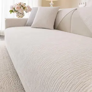 Soft Waterproof Cover Washable, Non Slip Sectional Sofa Covers for 3 Cushion Couch Sofa L Sharped Sofa Slipcover for Pets, Furniture Protector (1 PCS 36"x82" White)