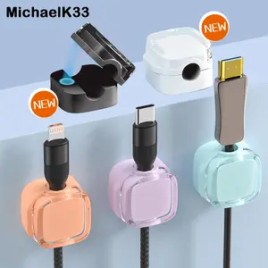 Stop Losing Your Cables | Magnetic Cable Organizer 6 Pack, Wall Mounted Cord Holder for Desk, Strong Grip Wire Management Clips for Office, Home, Bedside, Charging Setup