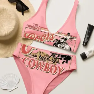 The Original Coors Cowboy Bikini Pink Set, 2026 Independence Day Gift, Quick-Drying, Summer Beach Outfit, Gift for her