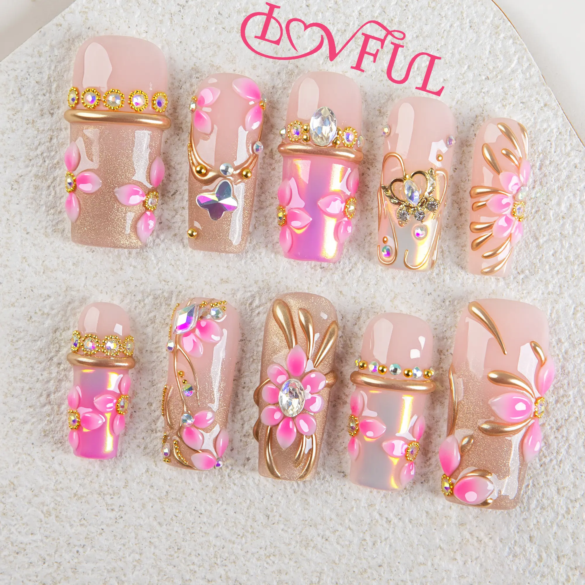 Lovful | CLASSIC SQUARE Collection 1.3inch Handmade Acrylic Press On Nails | 10PCS, Reusable, Salon-Quality, Long-Lasting #DealsForYouDays