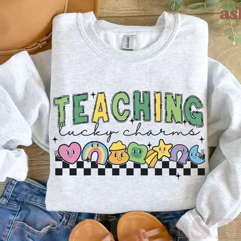 Teaching Lucky Charms St. Patricks Day Sweatshirt, Teacher Crewneck Sweatshirt, Saint Patricks Day Shirts Gift For Teacher, Teacher Shirts