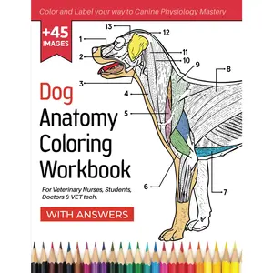 Dog Anatomy Coloring Workbook For Veterinary Nurses, Doctors and VET tech - Color & Label Your Way to Canine Physiology Mastery