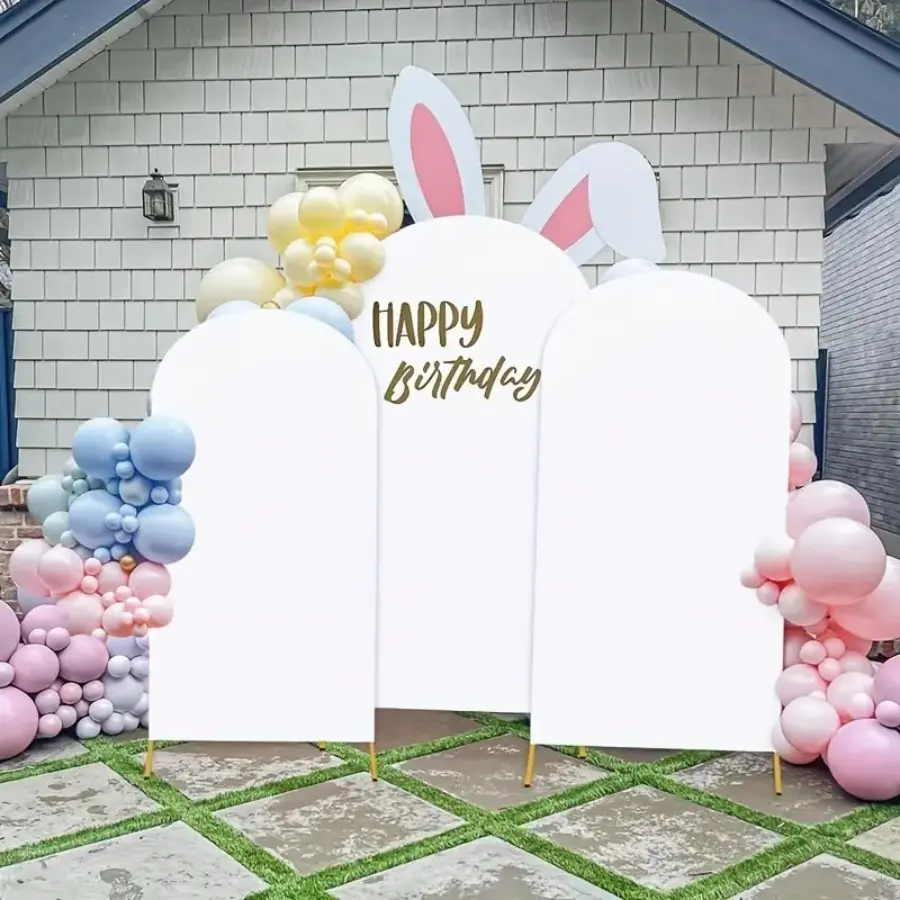 Set of Arch Backdrop Cover Spandex Wedding Arch Stand Covers Stretchy Wedding Arched Frame Covers for Wedding, Baby Shower, Birthday Party, Photography Summer Vibes Outdoor Fun