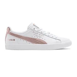 PUMA Womens Clyde Nyc Flagship Lace Up Sneakers Shoes Casual - Pink, White