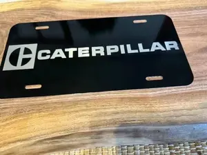 CATERPILLAR License Plate Black Aluminum Plate