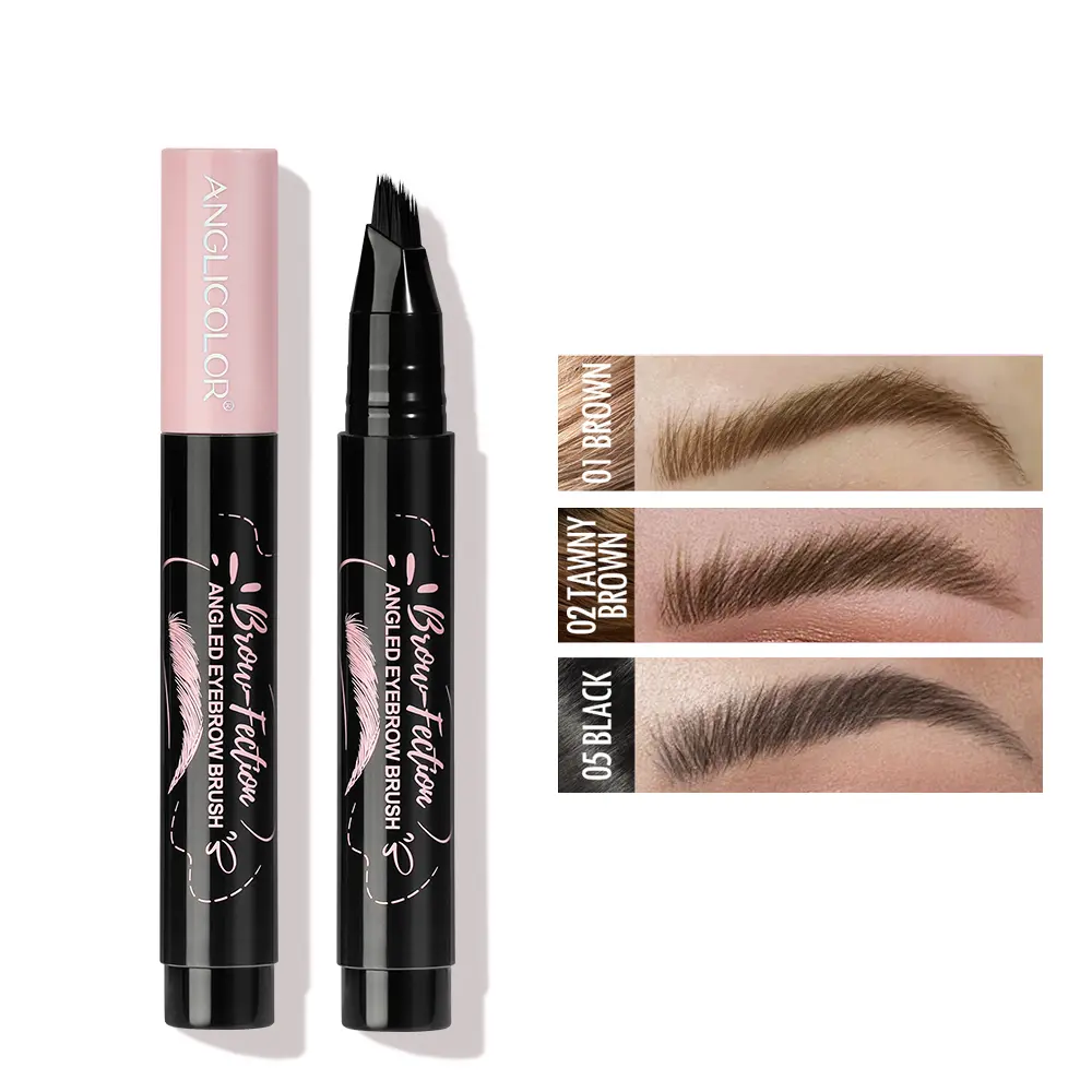 Angled Square Eyebrow Pencil Waterproof Long Lasting Brow Brush Pen Precision Hair-Like Strokes Natural Eyebrow Definition Makeup Tool for Flawless Brows