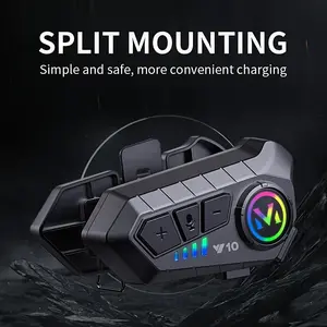 MOKATA Y10 Helmet Wireless Headset, Motorcycle Helmet Wireless Headset with Bluetooth 5.3 Sound Control, Wireless Motorcycle Headset with Soft and Hard Microphones