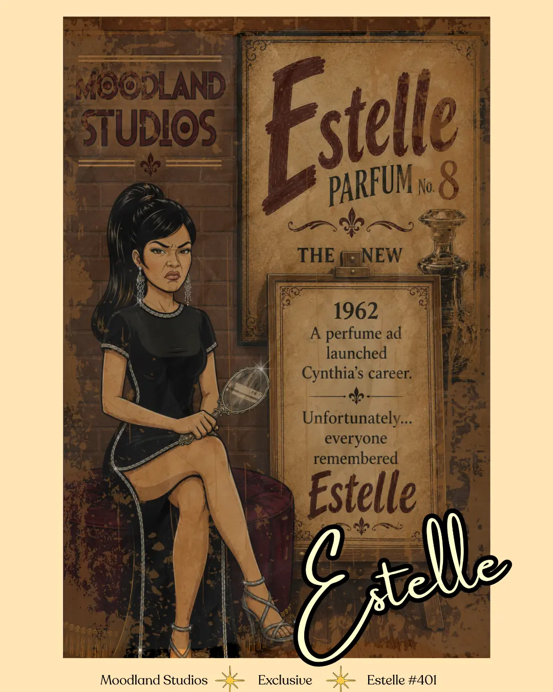 Moodland Studios Estelle Retro T-Shirt - Vintage Studio Poster Graphic Tee