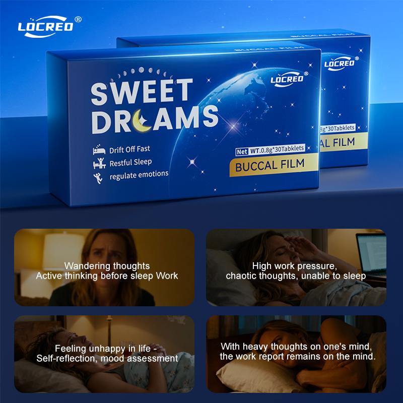 Quick sleep SWEET DREAMS Buccal Film: Zero Sugar Melatonin for Deeper, Natural Sleep Support Healthcare Fitness