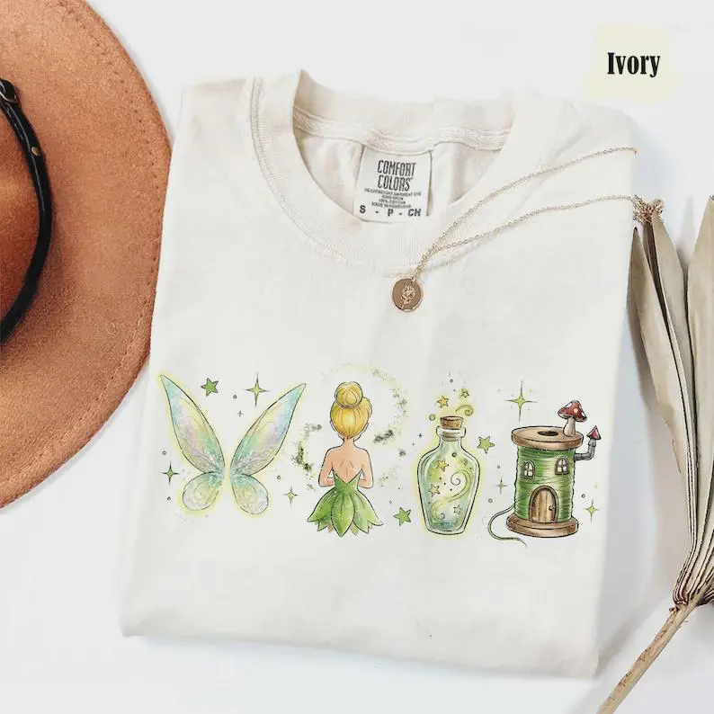 Comfort Colors Vintage TinkerBell Shirt, Neverland Fairy Tee, Magical Vacation Tee, Princess Shirt