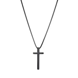 Cross Necklace for Men - Silver and Black