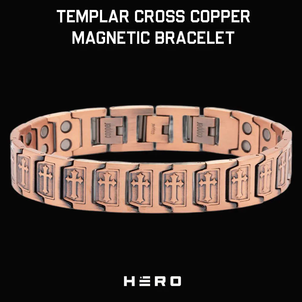 Templar Cross Copper Magnetic Bracelet TT: Helps Pair Veterans With A Service Dog Or Shelter Dog