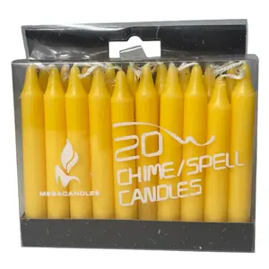 Non-Toxic Wax Chime Spell Candles - Set of 20 Unscented Aromatherapy Candles for Spiritual Practices and Home Decor