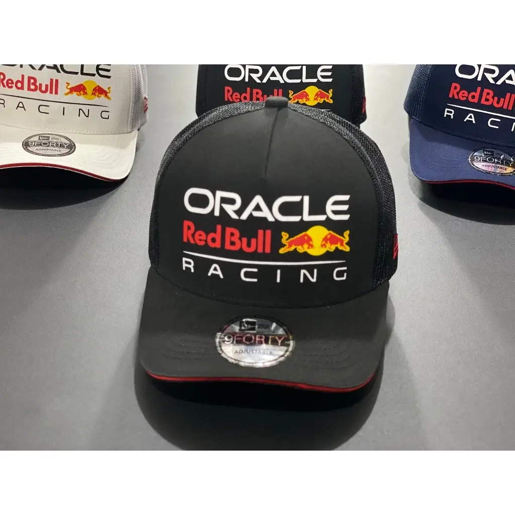 Oracle Red Bull Racing Navy Blue Trucker Cap Embroidered Adjustable Racing Hat Motorsport Streetwear