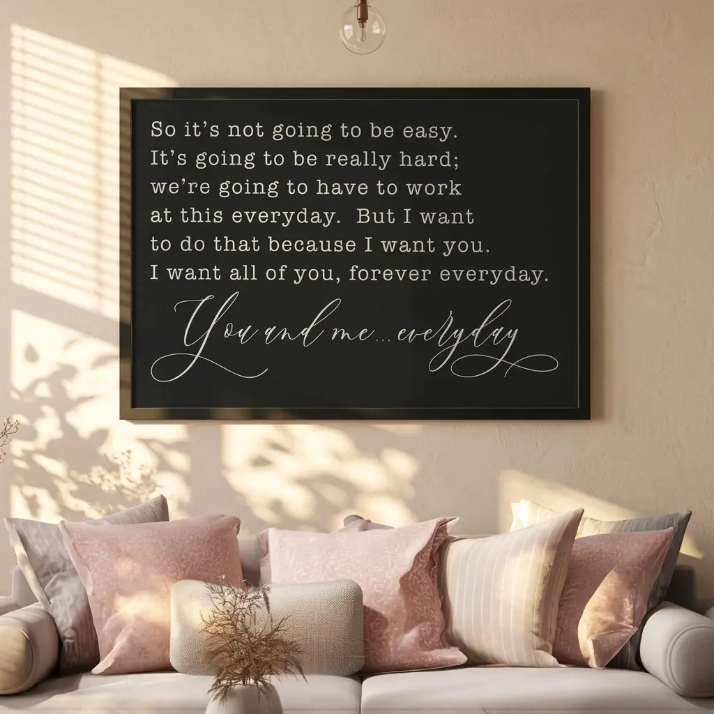So It's Not Going To Be Easy Home Decor Sign Template -poster unframed. Bedroom Wall Art Print, Minimalist Art, Wall Art Print Set