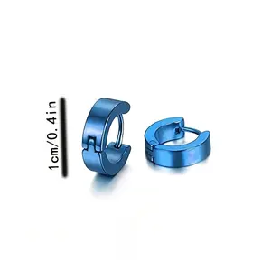 10 Pairs of Stainless Steel Hoop Earrings, Men's Stainless Steel Studs, Multicolor Hoops, Cartilage Spiral Earlobe Piercing Earrings