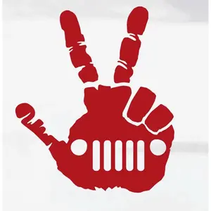 Discipline Decals Jeep Peace Sign Decal Red Vinyl Sticker for Cars Trucks & Coolers Weatherproof & Fade-Resistant Outdoor Lifestyle Patriotic Style