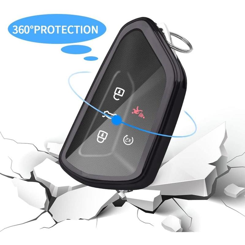 for Volkswagen Key Fob Cover with Keychain,Car Key Case fit for VW ID.4 ID.3 MK8 Golf GTI Seat Leon MK4 Skoda Octavia(Black)