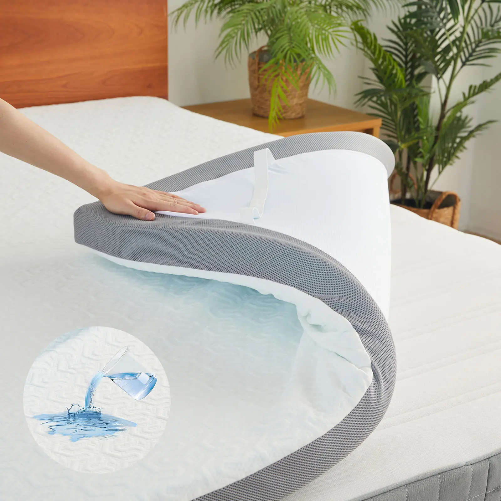 [SummerWins]Memory Foam Mattress Topper, Twin Size - 3 Inch Gel Infused Memory Foam - Plush Feel - Cooling and Pressure Relieving - CertiPUR Certified